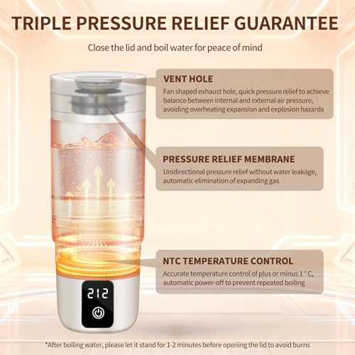Image of Travel Electric Kettle, Balabulala Portable Water Boiler with 6 Variable Presets,Small Electric Kettle with Keep Warm Temperature Controls & Boil Dry Protection, 14oz,White