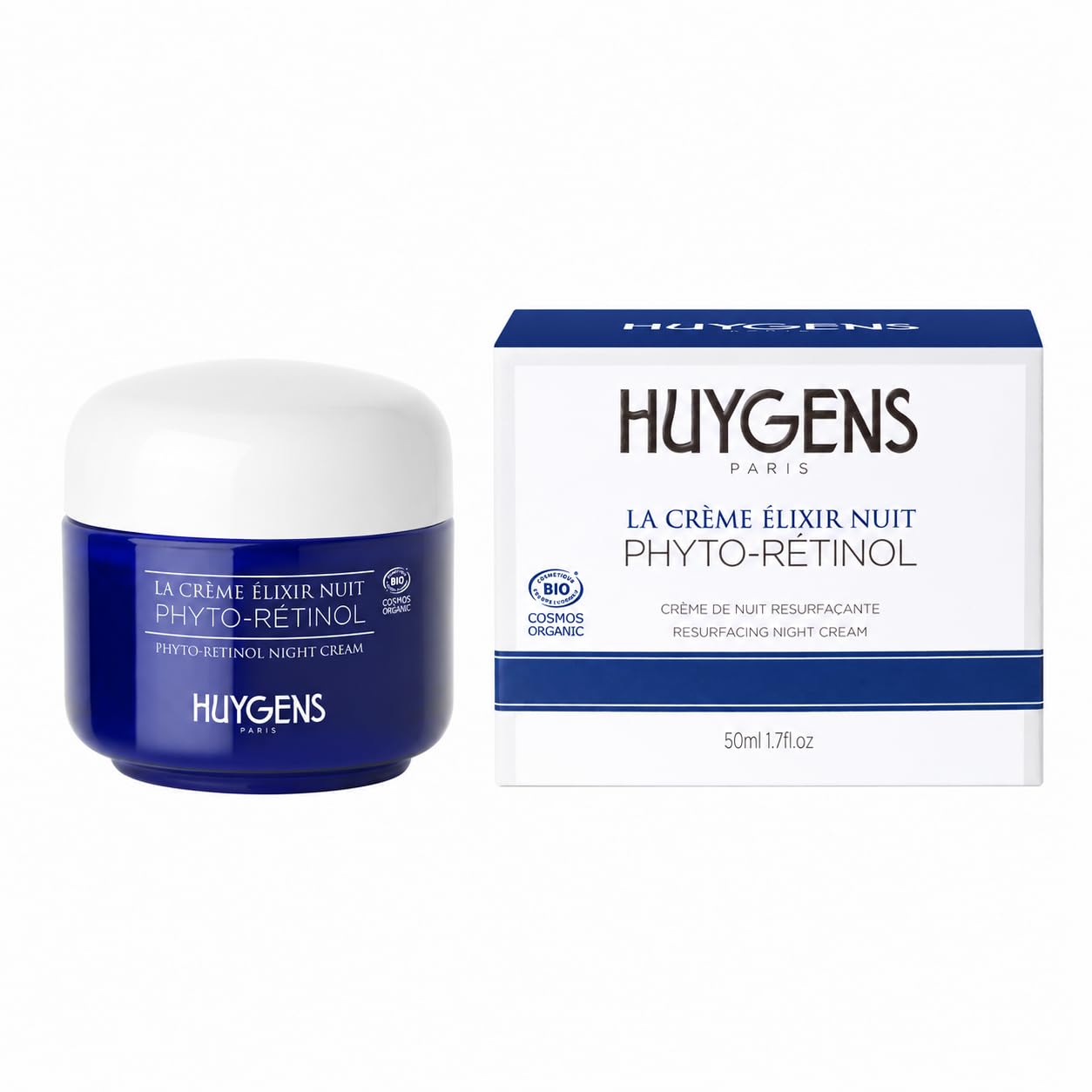 HUYGENS - Organic Élixir Night Cream - Nährende Nachtcreme mit Arganöl, Kollagen und Hyaluronsäure - natürlich & BIO - Vegan (50ml)