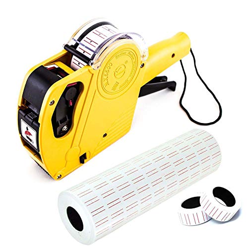Mcupper-MX5500 EOS 8 Digits Price Tag Gun Labeler Labeller Included Labels & Spare Ink (Yellow)