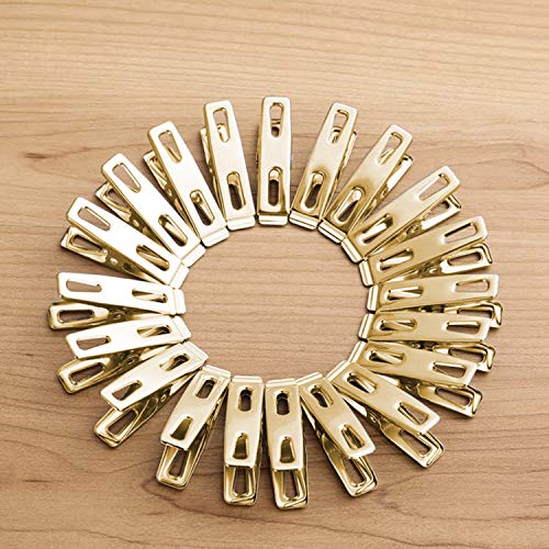 Aitrai Stainless Steel Clothespins-50 Pack Gold Clothespins Wire Metal Clothes Pins Laundry Clips For Outdoor Clothesline Home Kitchen Travel Office Decor Food Bag (Gold) #TOP5