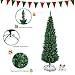 Goplus 6FT Pencil Christmas Tree, Artificial Slim Christmas Tree, 400 Branch Tips, Premium PVC Needles, with Sturdy Metal Stand, Unlit Xmas Tree for Home Office Shops Hotels