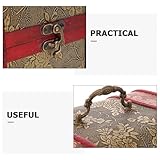 AMUSLESUR Caja de Madera Vintage Estilo Baúl con Diseño Floral Artístico, Organizador Espacioso para Collares y Objetos Preciados, Protección contra Daños y Rayaduras Adecuado