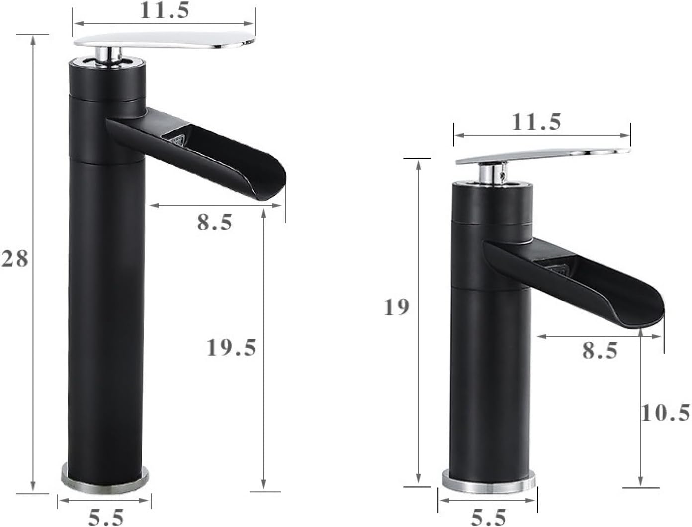 手洗い水栓浴室単穴洗面器蛇口高められたカウンター洗面器温冷混合蛇口黒の、白 + ゴールドショート ホワイト+ゴールドショート -