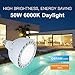 Allisable 50W LED Pool Light Bulb, 5000LM 120V 6000K Daylight White LED Swimming Pool Light Bulb, Replaces up to 200-800W Traditionnal Bulb