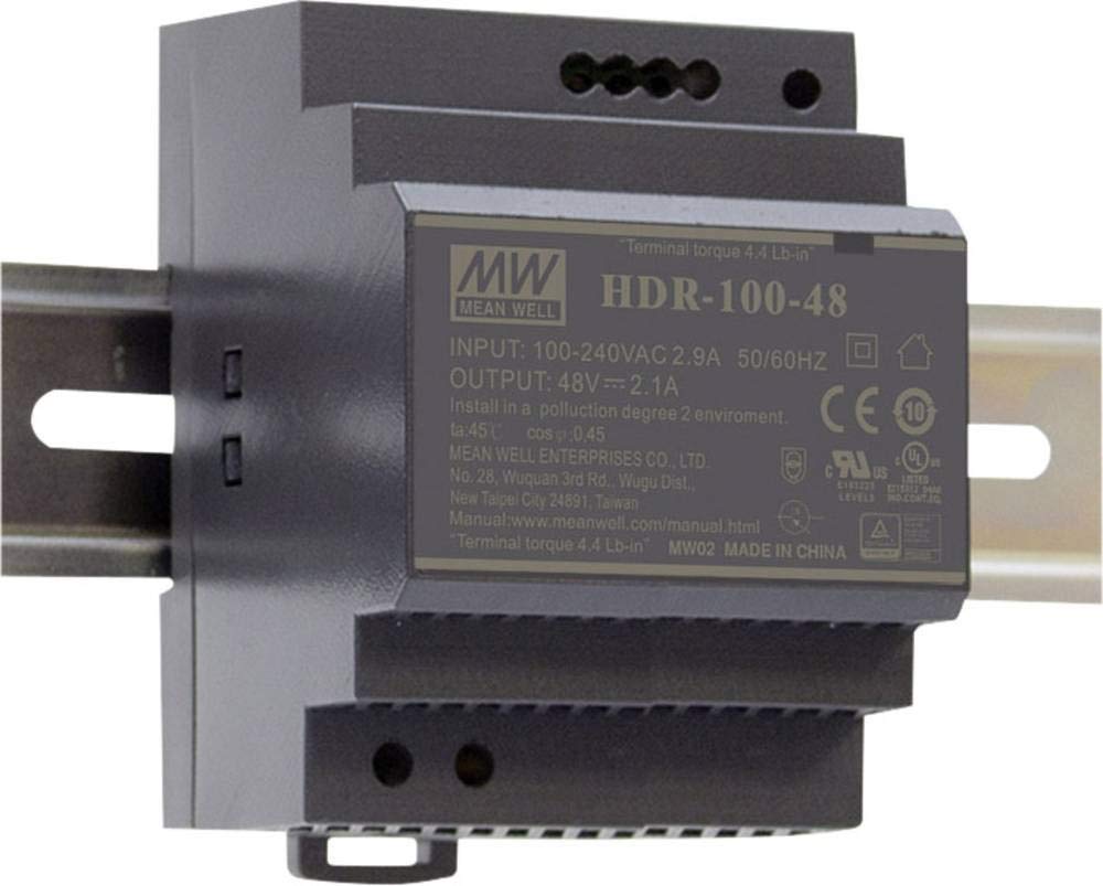 Mean Well HDR-100-15 92W Ultra Slim Step Shape DIN-Schiene HDR-100 15V 6.13A
