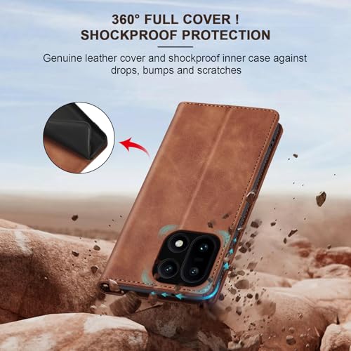 Image of Jasonyu Flip Wallet Case for OnePlus 15 5G,Brown