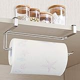 Paper Towel Holder, Aiduy Hanging Paper Towel Holder Under Cabinet Paper Towel Rack Hanger Over the Door Kitchen Roll Holder, Stainless Steel