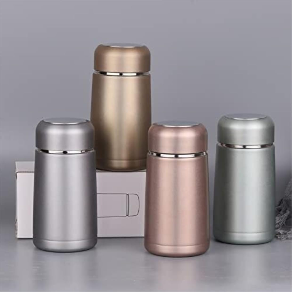 Borraccia Simpatico Thermos per Thermos in Acciaio Inox, Tazza da Viaggio per Acqua, Thermos per tè da Ufficio Water Bottle(Blue,Silver)