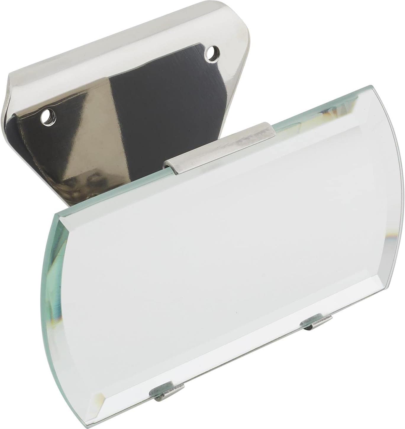 Speedway Motors Interior Rearview Mirror Polished Stainless Steel Mirror with Beveled Glass and Windshield Frame Mount Bracket Compatible with 1932 Ford Roadster & Phaeton Open Car