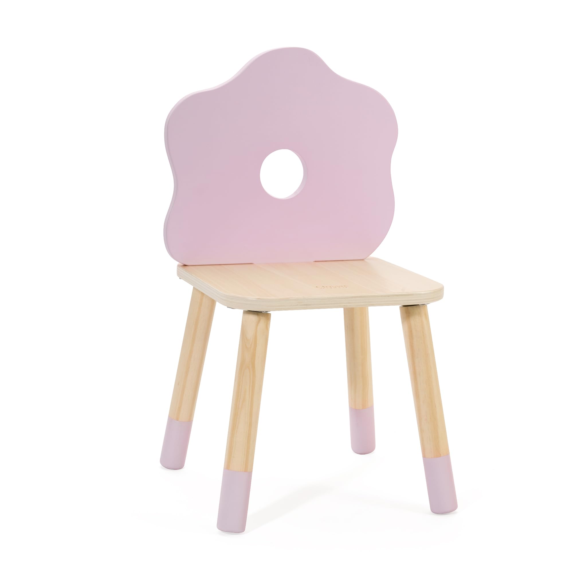 Classic World Wooden Grace Children's Desk Chair, Light, Portable, Round Edges for Safety, Unique Nusery Decor, Kids' Room Furniture, 3 Years+, Pastel Pink Flower (28 x 28 x 50 cm)