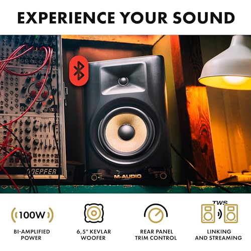 Image of Denon DJ SC Live 4 DJ Controller and M-AUDIO Forty Sixty Pair Studio Monitors for Studio Recording, Music Production, Podcasting, Streaming