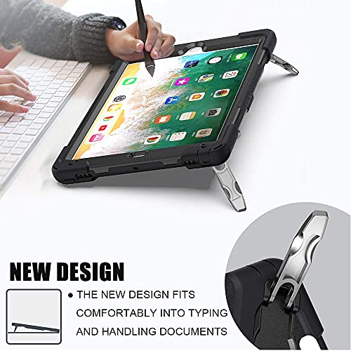 Bundle-Zenrich Rugged Shockproof Case And 2 Pack Tempered Glass Screen Protector Foripad 9.7 Inch Case Zenrich Ipad 9.7 2017/2018 Case Ipad Air 2 Case 2017 Ipad Pro 9.7 Case 2016, Black #TOP3