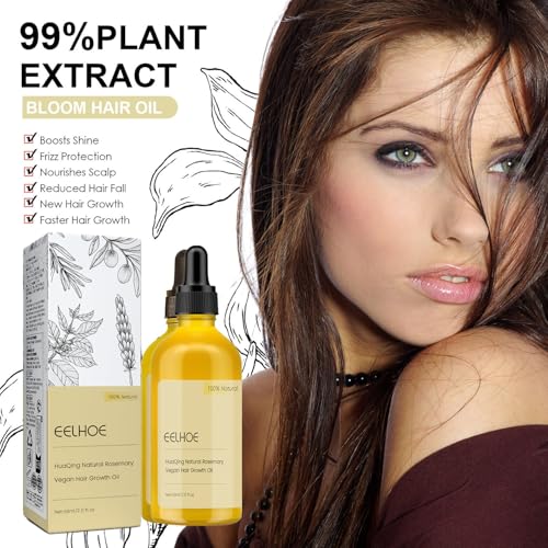 YG LianKai 3Pcs Veganic Natural Hair Growth Oil with Organic Rosemary, Castor and Olive Oil, for Dry Damaged Thin Hair (180ml) - Thumbnail 3