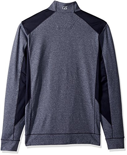 Image of Cutter & Buck Men's Smooth Melange Stripe Shoreline Colorblock Full Zip Jacket