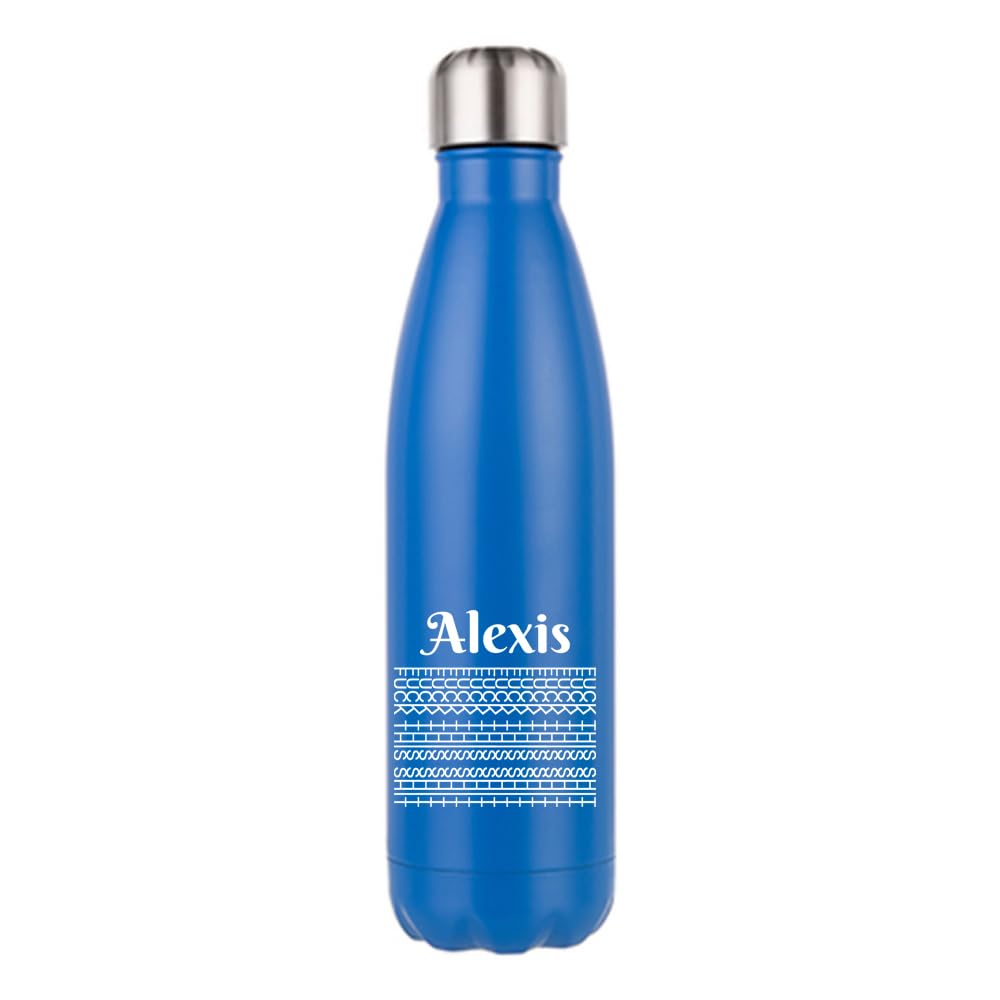 Personalised Hidden Message – “F*ck This Shit” Optical Illusion Design, 500 ML Double Walled Insulated Stainless Steel Bottle. (Matt Dark Blue) — image 1