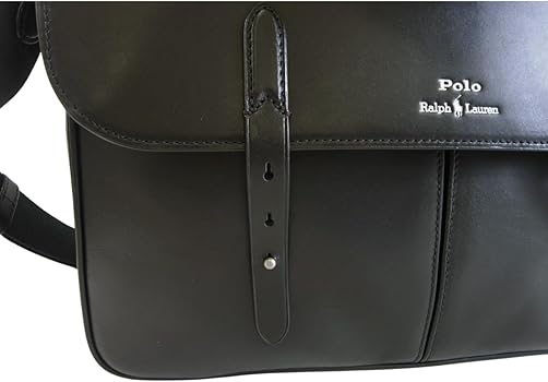 未使用 ポロラルフローレン レザートリム メッセジャーバッグ 紺茶 POLO RALPH LAUREN（ポロ ラルフ ローレン）の「レザートリム