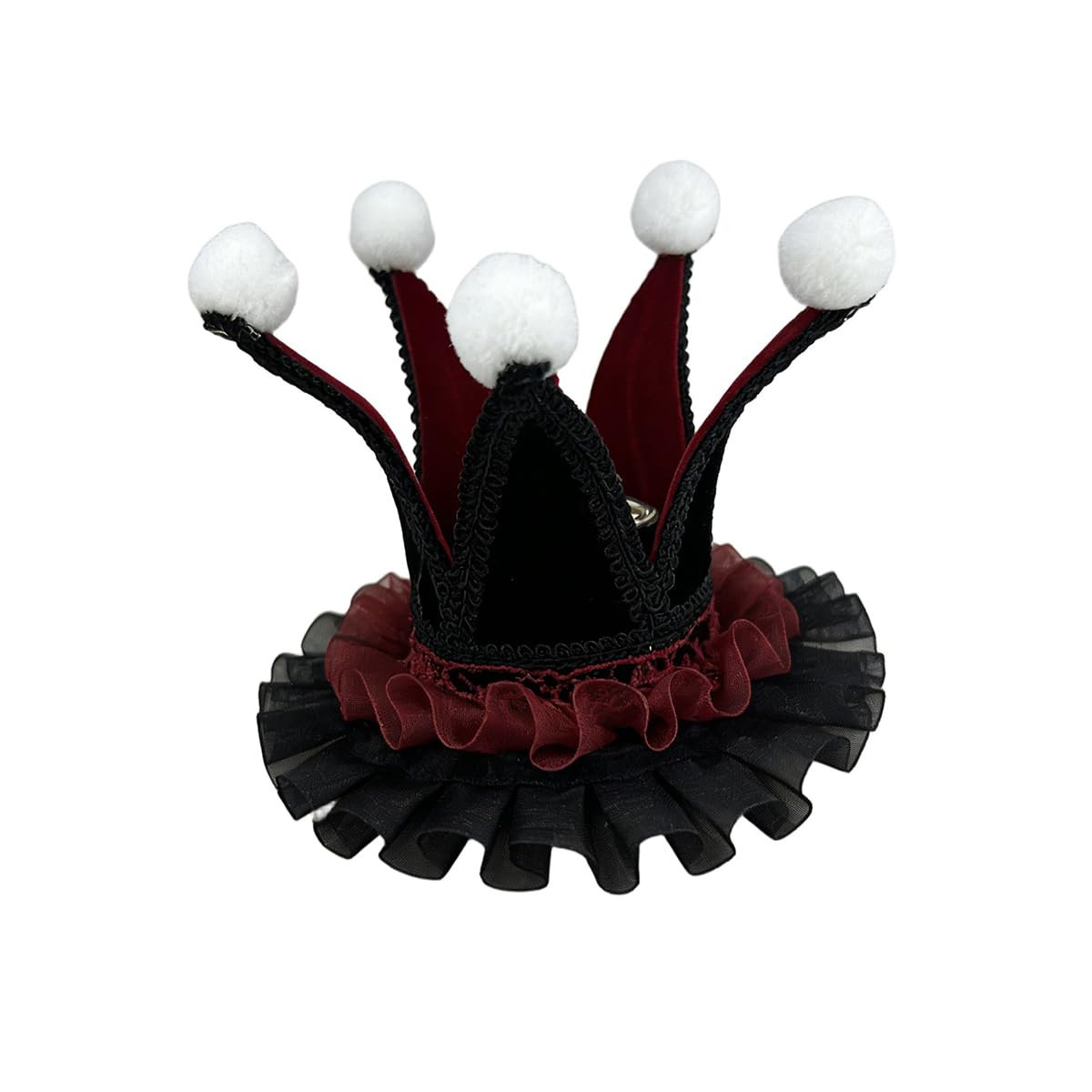 BPURB Women Circus Clown Hat Men Jester Mini Top Hat Lolita Headband Halloween Cosplay Costume for Carnival Christmas Party