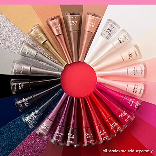 BOURJOIS - Vernis À Ongles 1 Seconde 44 Rouge Défendu - Séchage Rapide En 50 Secondes - Pinceau Panoramique Anti Débordement - Application Facile - Couleur Intense - 9 ml