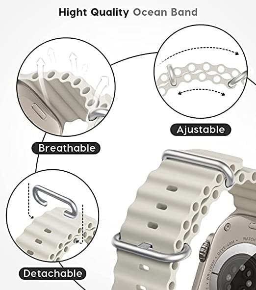 Image of Nick jones T800 Ultra Smartwatch with 1.06 inch HD Display, Bluetooth Calling Multiple Sports Modes & Watch Faces, Spo2 Monitoring & Heart Rate Monitoring, Call Notification Off White(sim not suppored)