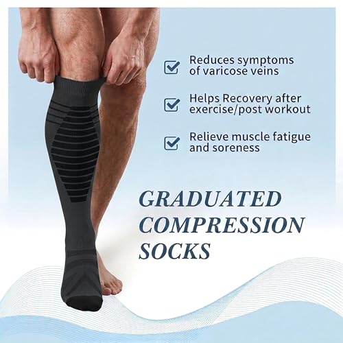 Image of Sooverki Compression Socks for Women & Men 6 Pairs is Best Supportive Knee High Stockings for Circulation, Travel, Nurses