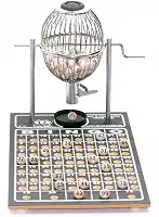 Jogo de Bingo Cromado Nº 1 - 75 Pedras, 300 Cartelas