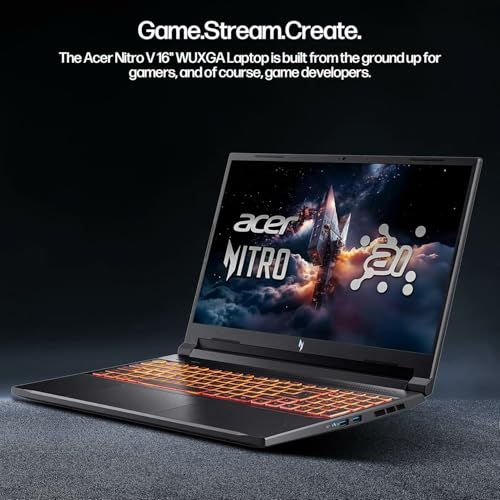 Nitro V 16" WUXGA Gaming Laptop, AMD Ryzen 7 260 8-Core, NVIDIA GeForce RTX 5050, WUXGA 180Hz IPS, 32GB RAM, 2TB SSD, WiFi 6, Backlit Keyboard, PDG HDMI Cable, US Version KB, Windows 11 Pro - Notebook - Immagine 7