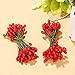 Shappy 400 Pieces Elliptical Artificial Holly Berries on Wire for Christmas Decoration and Floral Arrangement (Red and Gold)