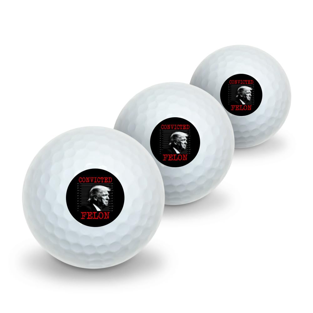 GRAPHICS & MORE Convicted Felon Trump Novelty Golf Balls 3 Pack