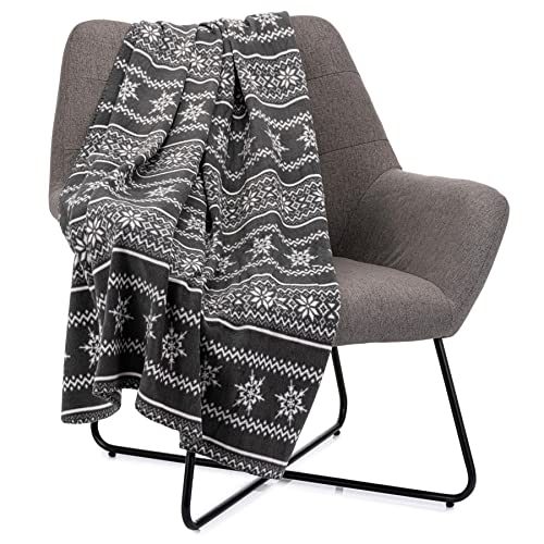 Celebright Grande couverture de Noël en polaire douillette et chaude pour l'hiver, jeté en microfibre moelleuse, peluche pour lit, canapé, 127 x 152 cm,...