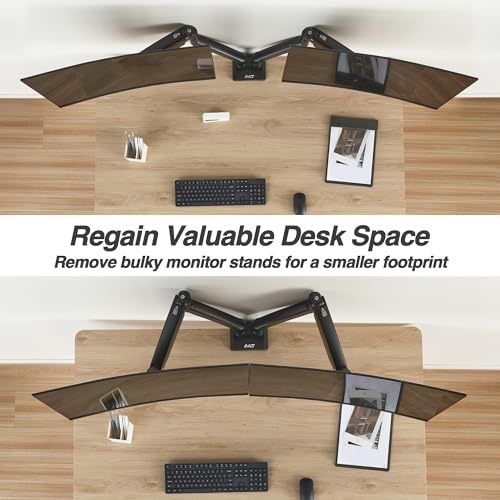 Image of AVLT Dual Monitor Arm Desk Mount for 13-43 inch Screens, Heavy Duty - Black | Supports flat /curved /ultrawide screens up to 44 lbs each. Smooth gas spring, USB 3.0 /AUX, 4 VESA sizes and cable management