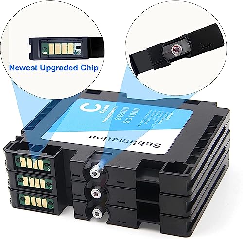 Aomya SG500 SG1000 Upgraded Sublimation Ink Cartridge Compatible for Virtuoso SG500 SG1000 Printer 1 Black, 1 Cyan, 1 Magenta - Image 2