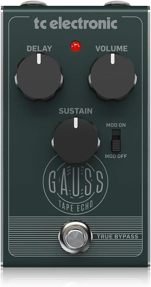 GAUSS TAPE ECHO Super-Saturated Tape Echo Pedal with Mod Switch, Delay, Sustain and Volume Controls
