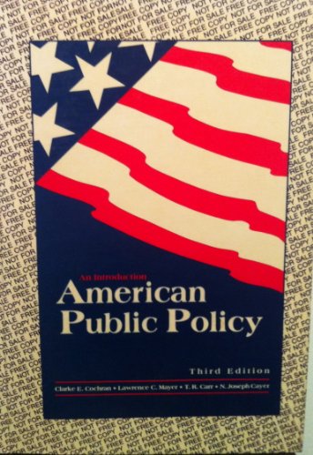 American Public Policy: An Introduction 031201886X Book Cover