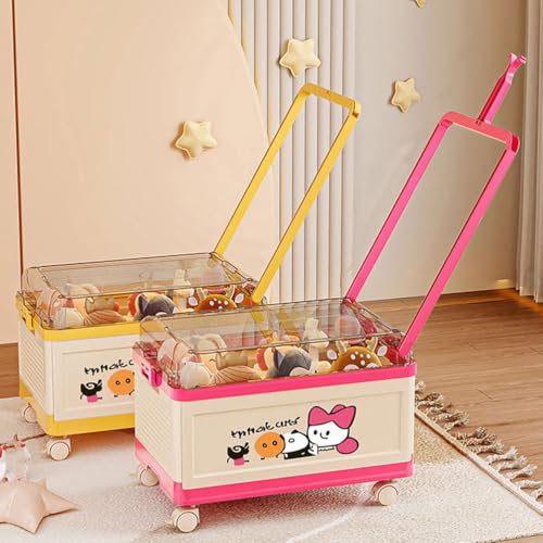 Faltbarer Mehrzweckwagen, tragbarer Rollkiste, Bollerwagen, Einkaufswagen, zusammenklappbarer Werkzeugkasten, mit Deckel, auf 4 drehbaren Rädern, für Lebensmittel, Einkaufen, Büro, Camp, Lehrer, Rosa Faltbarer Mehrzweckwagen, tragbarer Rollkiste, Bollerwagen, Einkaufswagen, zusammenklappbarer Werkzeugkasten, mit Deckel, auf 4 drehbaren Rädern, für Lebensmittel, Einkaufen, Büro, Camp, Lehrer, Rosa