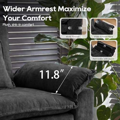 Image of URRED Oversized Modular Sectional Sofa,Black:157 inch U Shaped