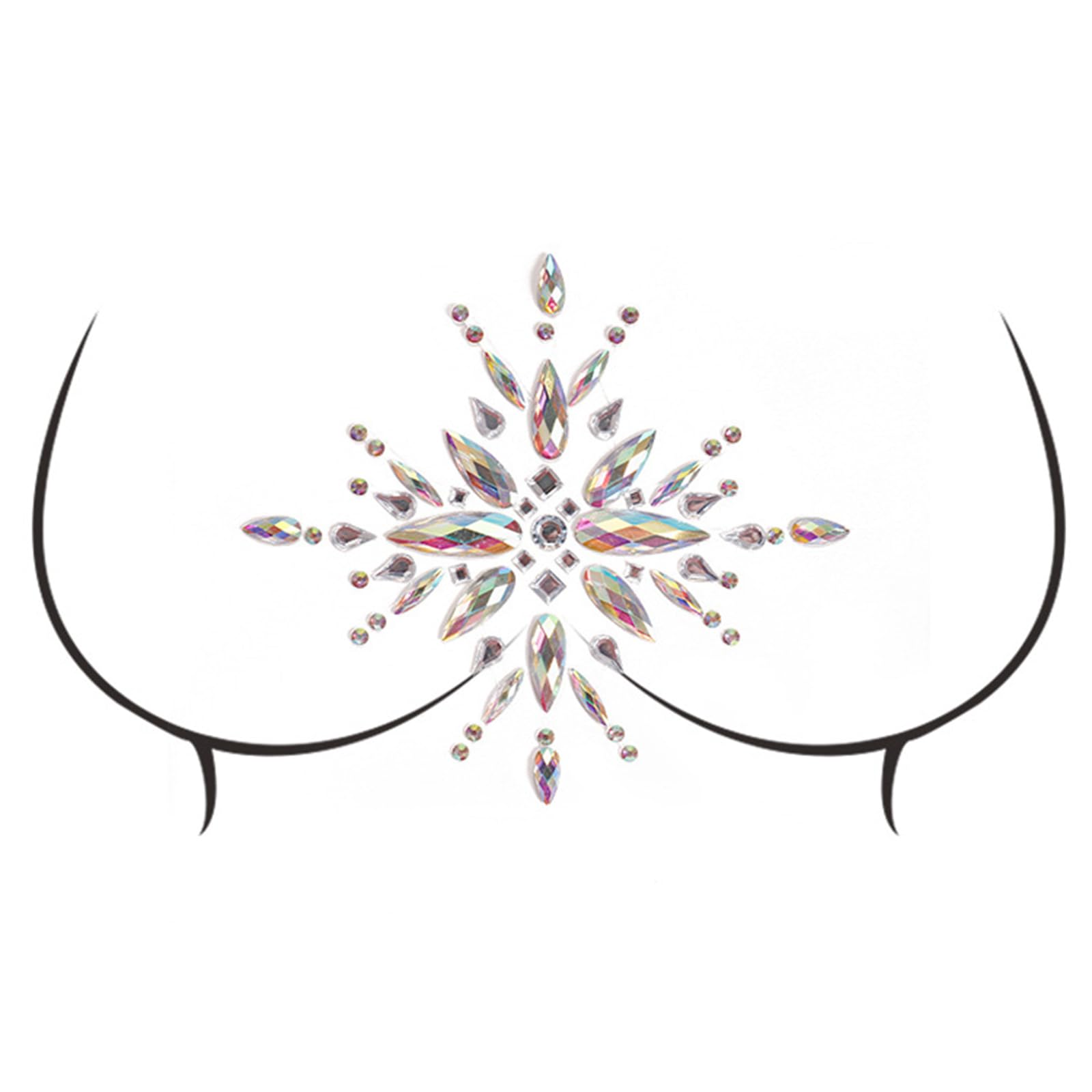 Slxlyh Women's H Slxly Acrylic Crystal Chest Stickers Rhinestones Nipple Pasties Breast Body Jewels For Evening Dresses And Swimwear