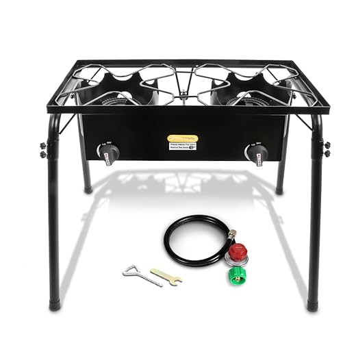 Concord Double Propane Burner, Outdoor 2 Burner Camping Stove for Cooking / Home Brewing / Making Sauce