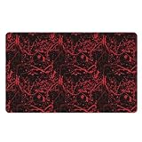 Halloween Red Blood Print Rubber Base Doormat - Spooky Entrance Mat for Halloween Party Decor, Creepy Bloodstain Pattern, Non-Slip Indoor Outdoor Rug - Scary Halloween Home Decoration Essential