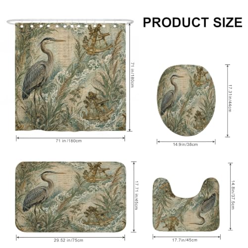 Rideau de douche imperméable Heron anti-éclaboussures bleu sarcelle