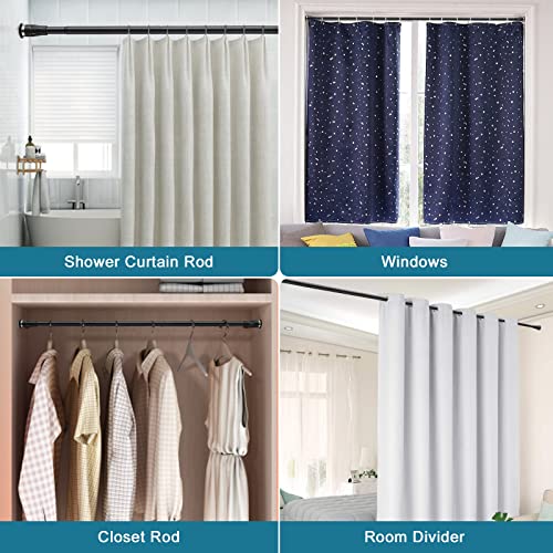 Black Shower Curtain Rod - 43-73 Inches Tension Curtain Rod No Drilling, Never Rust Spring Tension Rod Heavy Duty For Bathroom, Shower Stall, Windows, Rv #TOP6