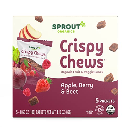 Sprout Organic Baby Food, Stage 4 Toddler Fruit Snacks, Red Fruit Beet & Berry Crispy Chews, 0.63 Oz Single Serve Packs (5 Count) #1