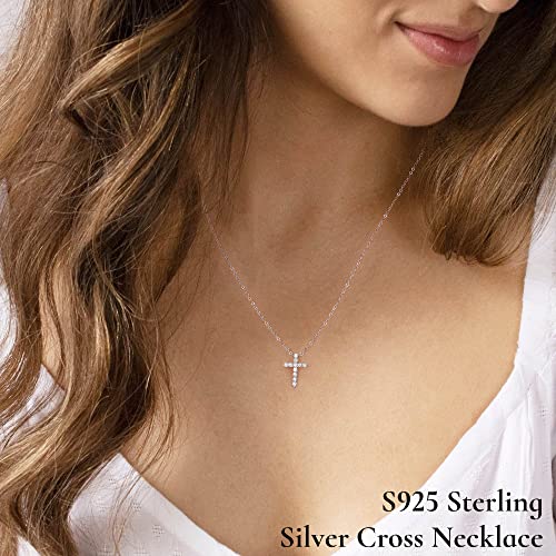 Yesteel Sterling Silver Cross Necklace Jewelry For Women Girls， Religious Christian Gifts For Women First Communion Baptism Gifts For Girl Confirmation Gifts For Teenage Girl #TOP2