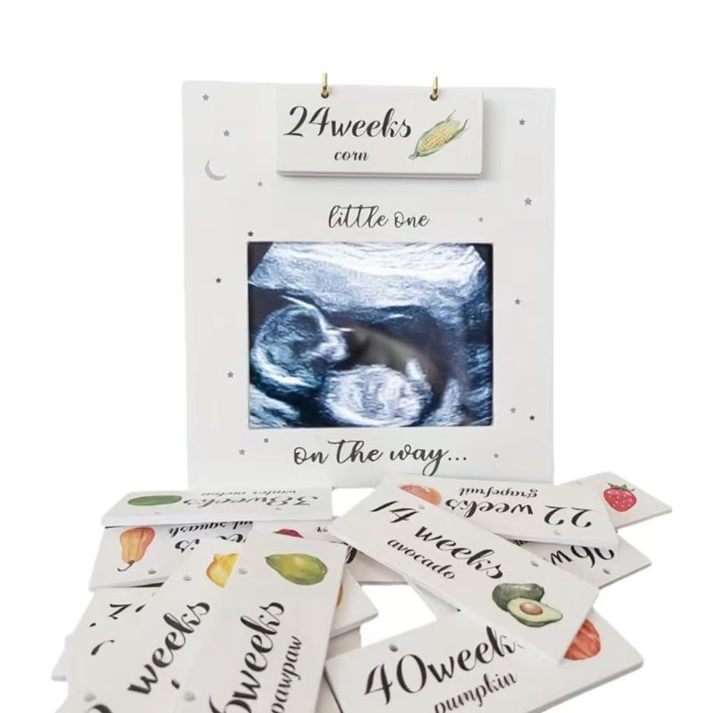 Hndhbfgrt Baby Ultrasound Picture Frames Baby Sonogram Picture Frame with Countdown Weeks First Ultrasound Picture Frame Gender Reveal Baby-Shower Gif Pregnancy Gifts for Expecting Parents