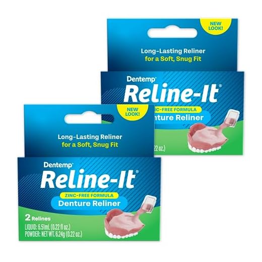 Dentemp Denture Reline Kit - Advanced Formula Reline It Denture Reliner (Pack of 2) - Denture Kit to Refit and Tighten Dentures for Both Upper & Lower Denture