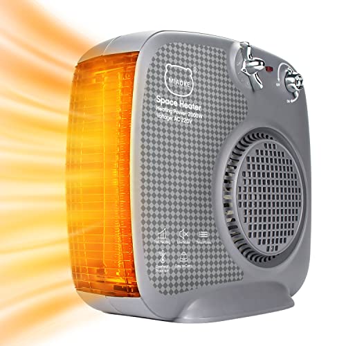 MIAOKE Chauffage Electrique, 2000W Radiateur Soufflant de Bureau Portatif rapide 3 Réglages de Protection Anti-Surchauffe, Convient pour Salon, Chambre et Bureau Cover