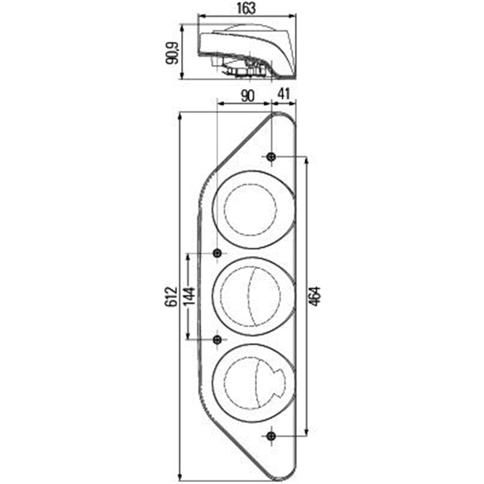 HELLA Rückleuchte - Caraluna Modular - Glühlampe - 12V - Anbau/geschraubt - ECE - Lichtscheibenfarbe: rot/glasklar - Stecker: Flachstecker - rechts - Menge: 1 - 2VP 343 520-021 | 2VP 343 520-021, Heckleuchte