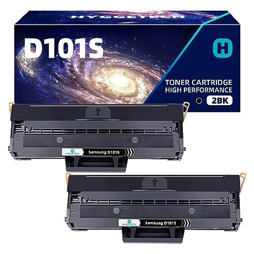 Hyggetech Pack de 2 tóneres compatibles con Samsung MLT D101S D101S, Compatibles con Samsung ML 2160 ML 2165 ML 2165W ML 2168 SCX 3400 SCX 3400F SCX 3405 SCX 3405F SCX 3405FW SCX 3405W