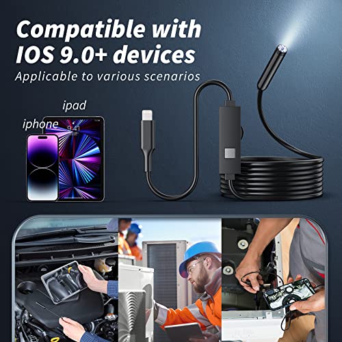 Kinpthy W400 Endoscope Camera With Light, 1920P Hd Borescope Tools With 8 Adjustable Led Lights, Endoscope With 16.4Ft Semi-Rigid Snake Camera thumb #5