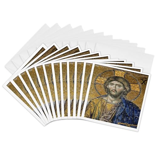 Cartes de vœux Christ Pantocrator mosaïque Hagia Sophia Istanbul 12 pièces