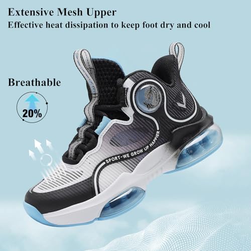 Image of VITUOFLY Kids Basketball Shoes Boys Sneakers Girls Mid-top Sports Shoes | Ankle protection, Non-slip TPR outsole, Cushioned shock-absorbing EVA midsole, Indoor outdoor sports for little & big kids